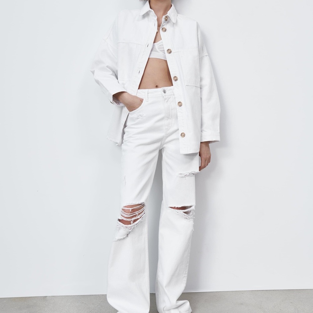 Zara White Denim Shacket - Picture 2 of 2
